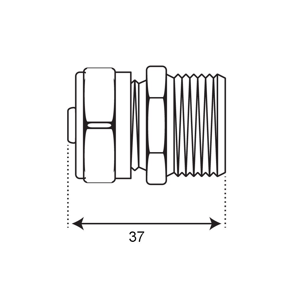 Соединитель прямой 20 обж(ц) х 1/2 НР(ш)