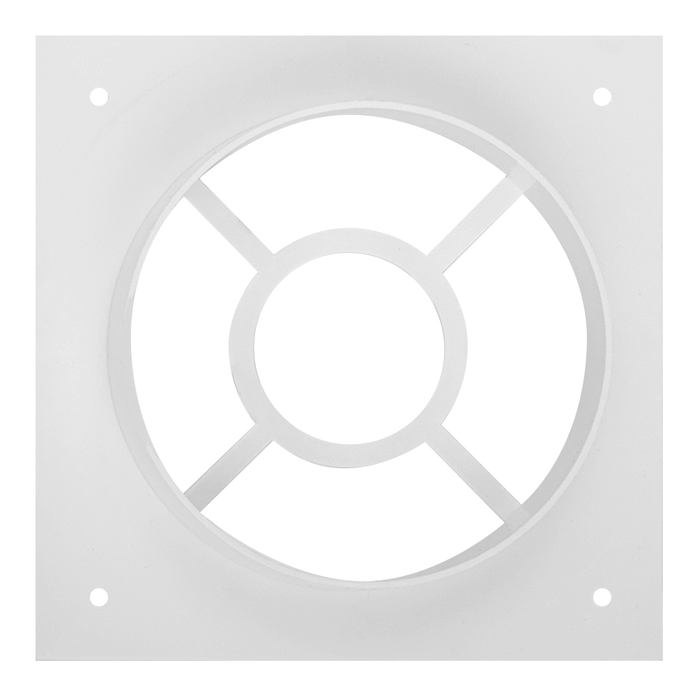 Накладка для круглых воздуховодов торцевая Era с фланцем d125 мм пластиковая 160х160 мм