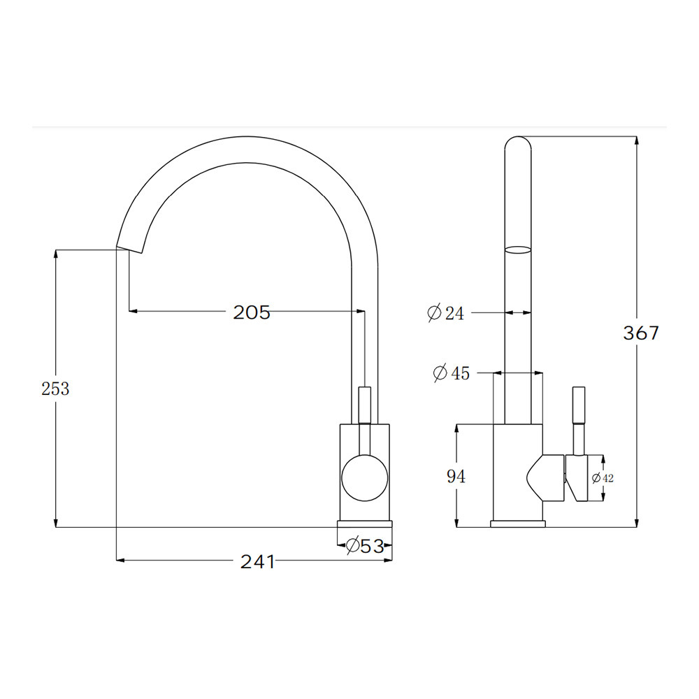 Смеситель для кухни Esko Kitchen бежевый с высоким изливом однорычажный (K45 Beige)