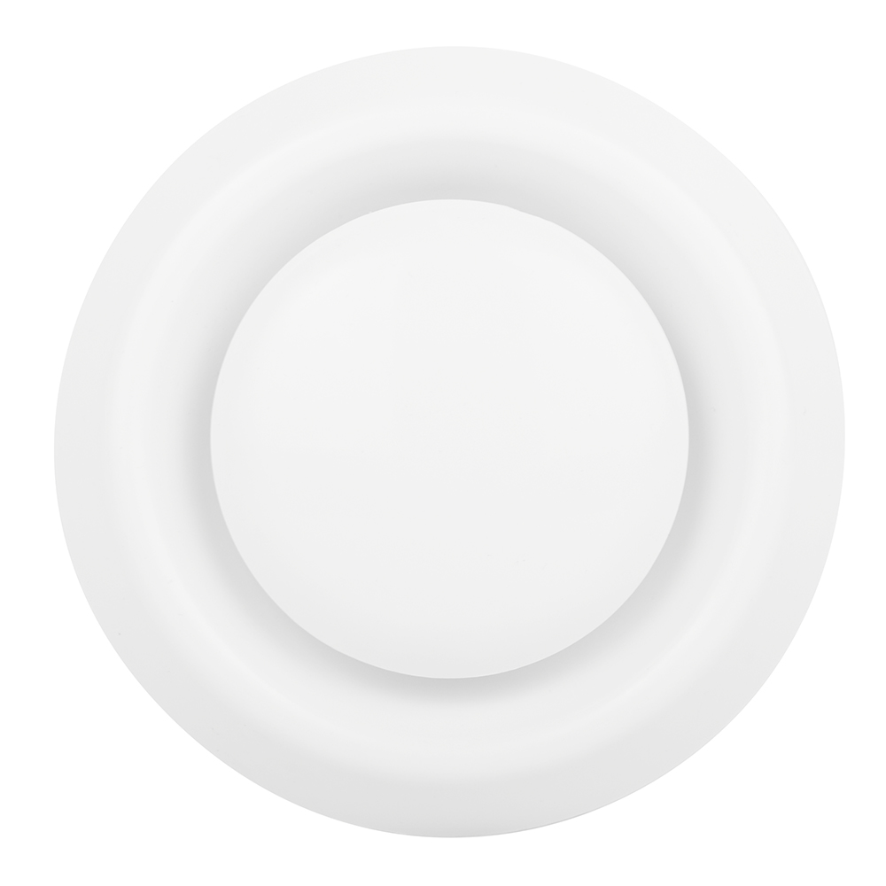 Анемостат приточно-вытяжной регулируемый Era с фланцем и стопорным кольцом d100 мм белый