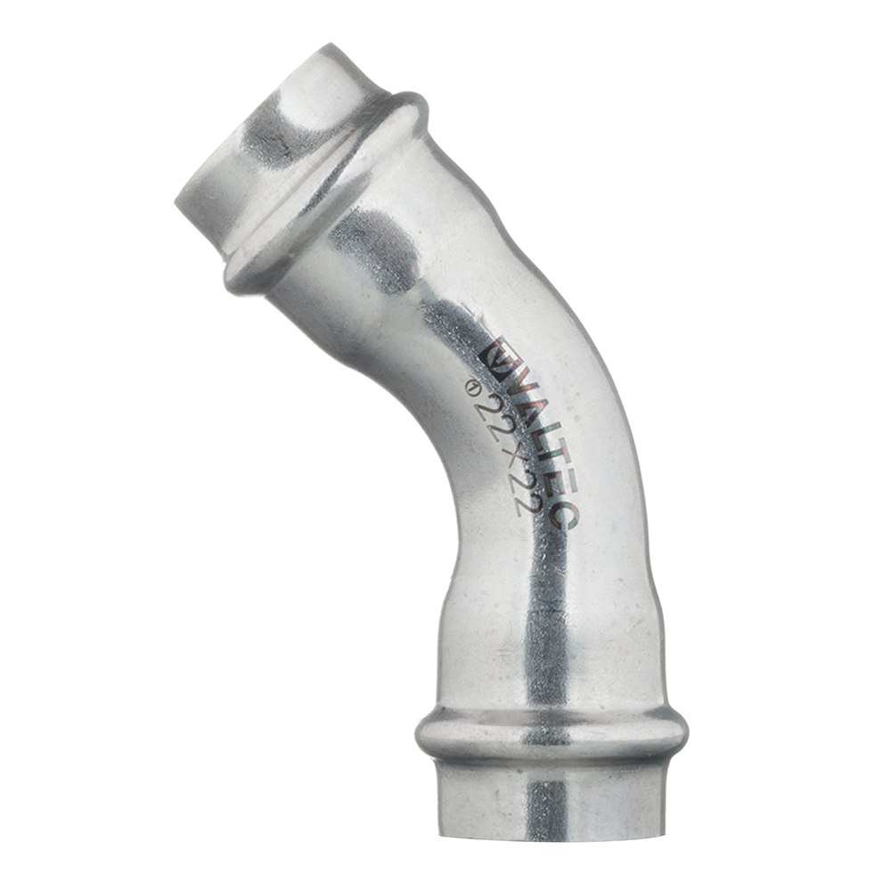 Угол VALTEC (VTi.959.I.002222) 45° 22 мм ВВ нержавеющая сталь