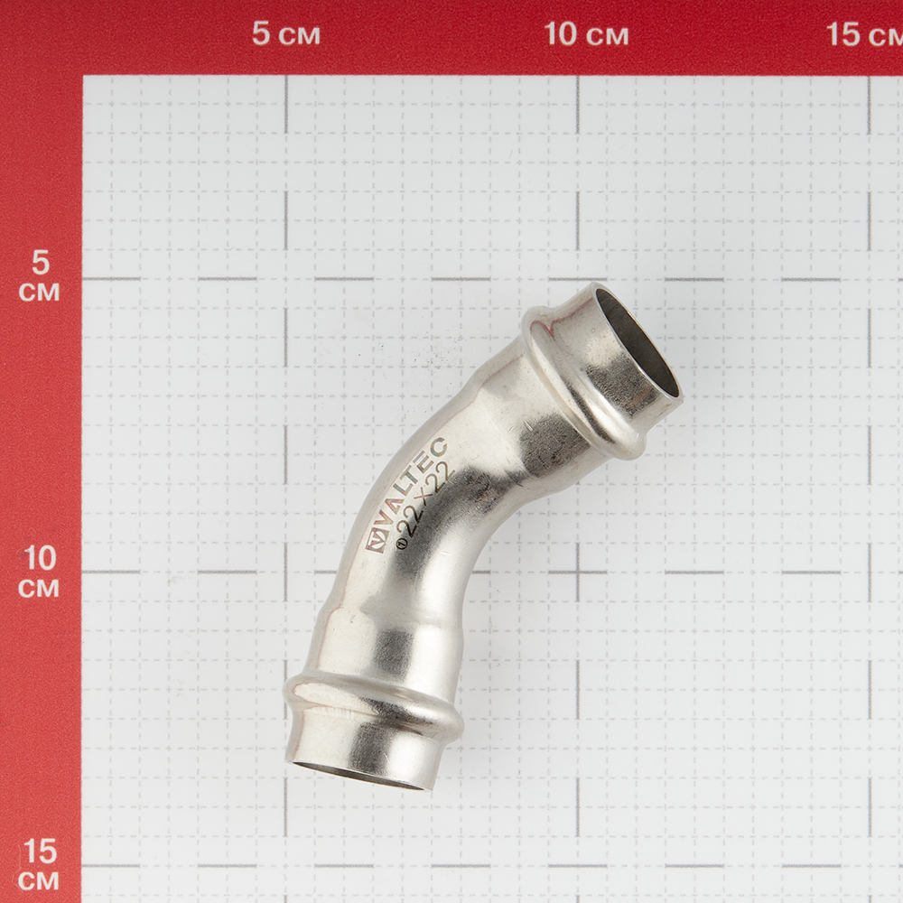 Угол VALTEC (VTi.959.I.002222) 45° 22 мм ВВ нержавеющая сталь