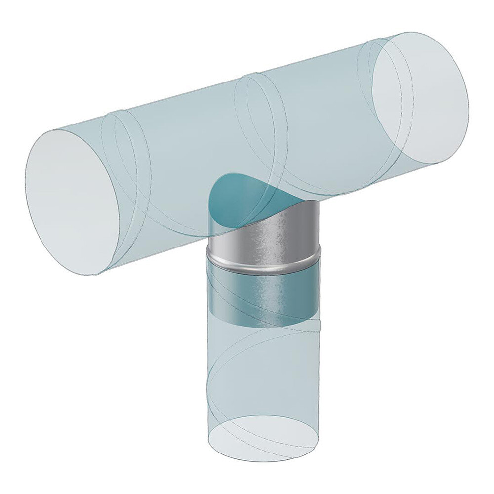 Врезка для круглых воздуховодов d200х200 мм оцинкованная