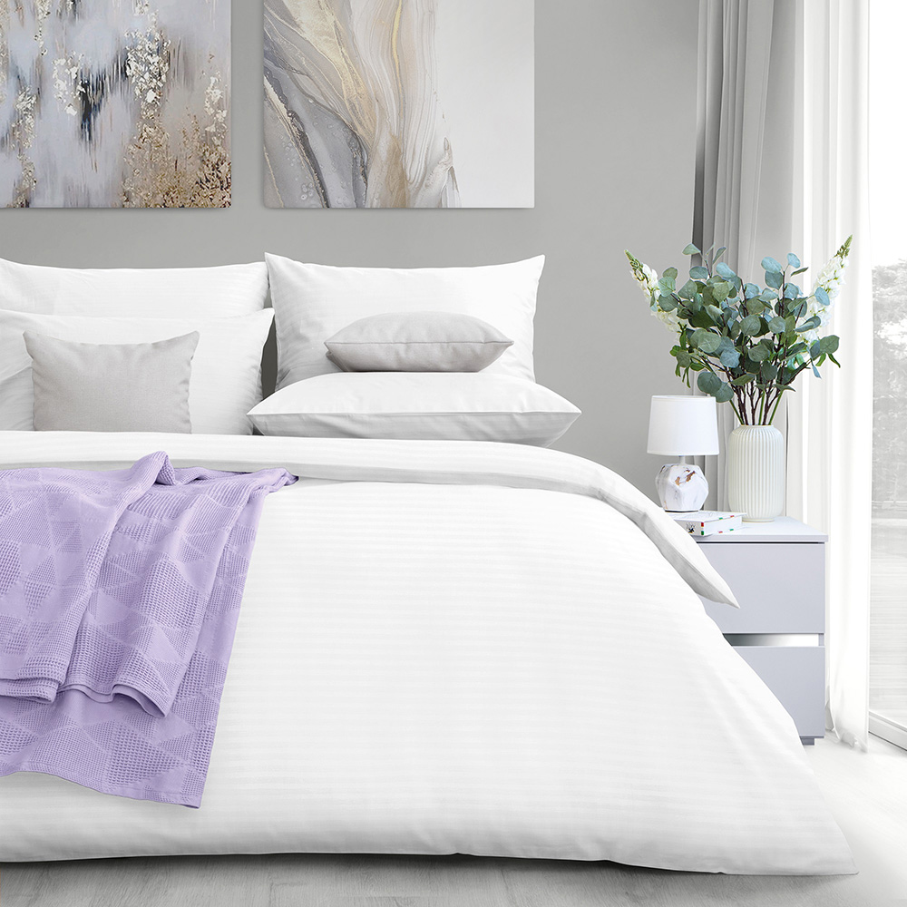 Наволочка 50х70 страйп-сатин белая Verossa Stripe (2 шт.)