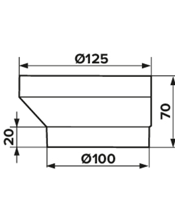 Соединитель для круглых воздуховодов эксцентриковый ERA пластиковый d100/125 мм