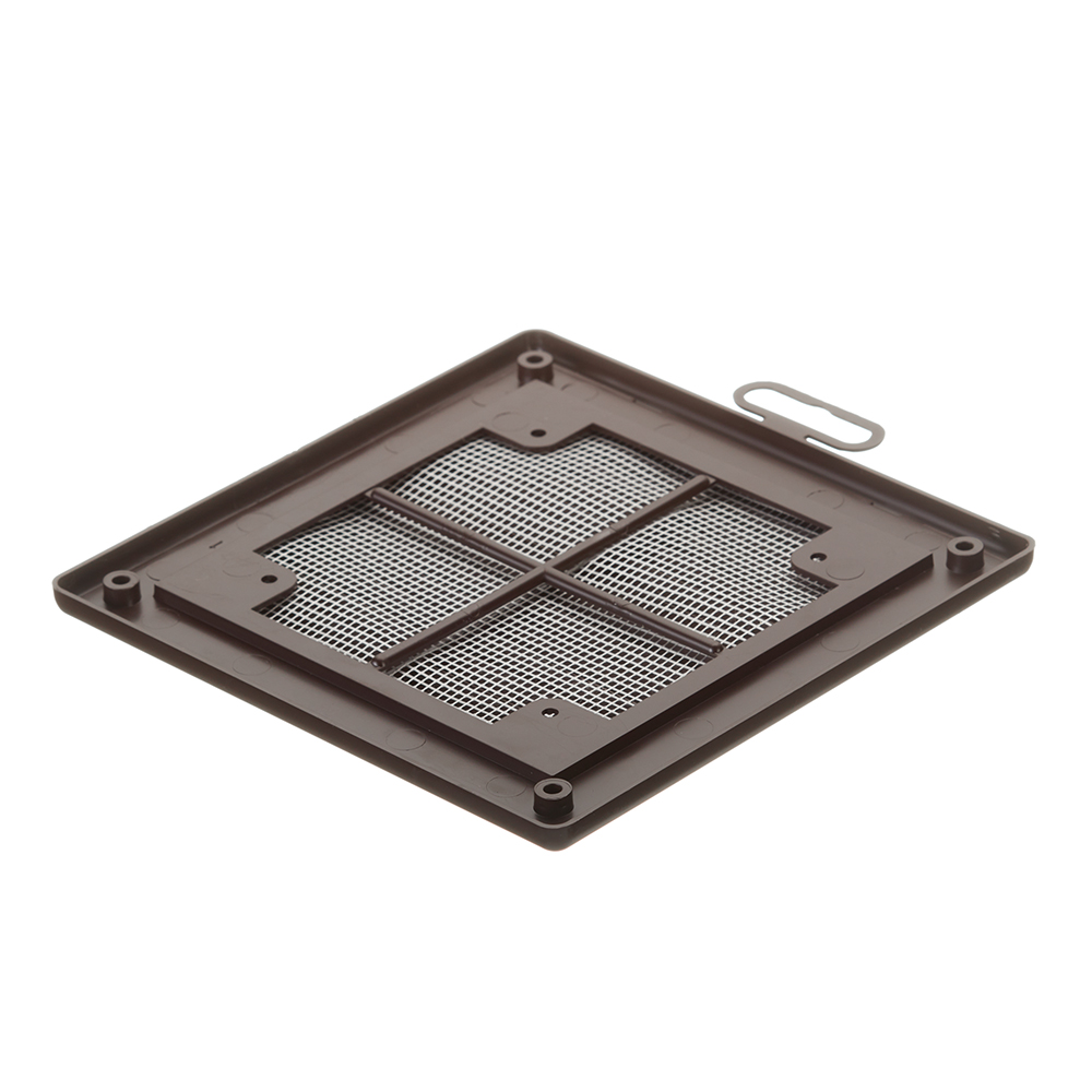 Решетка вентиляционная пластиковая приточно-вытяжная Era Р 150х150 мм с сеткой коричневая