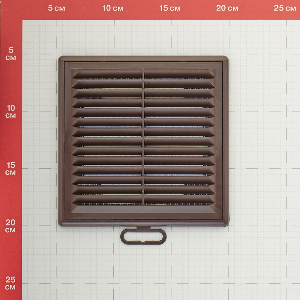 Решетка вентиляционная пластиковая приточно-вытяжная Era Р 150х150 мм с сеткой коричневая