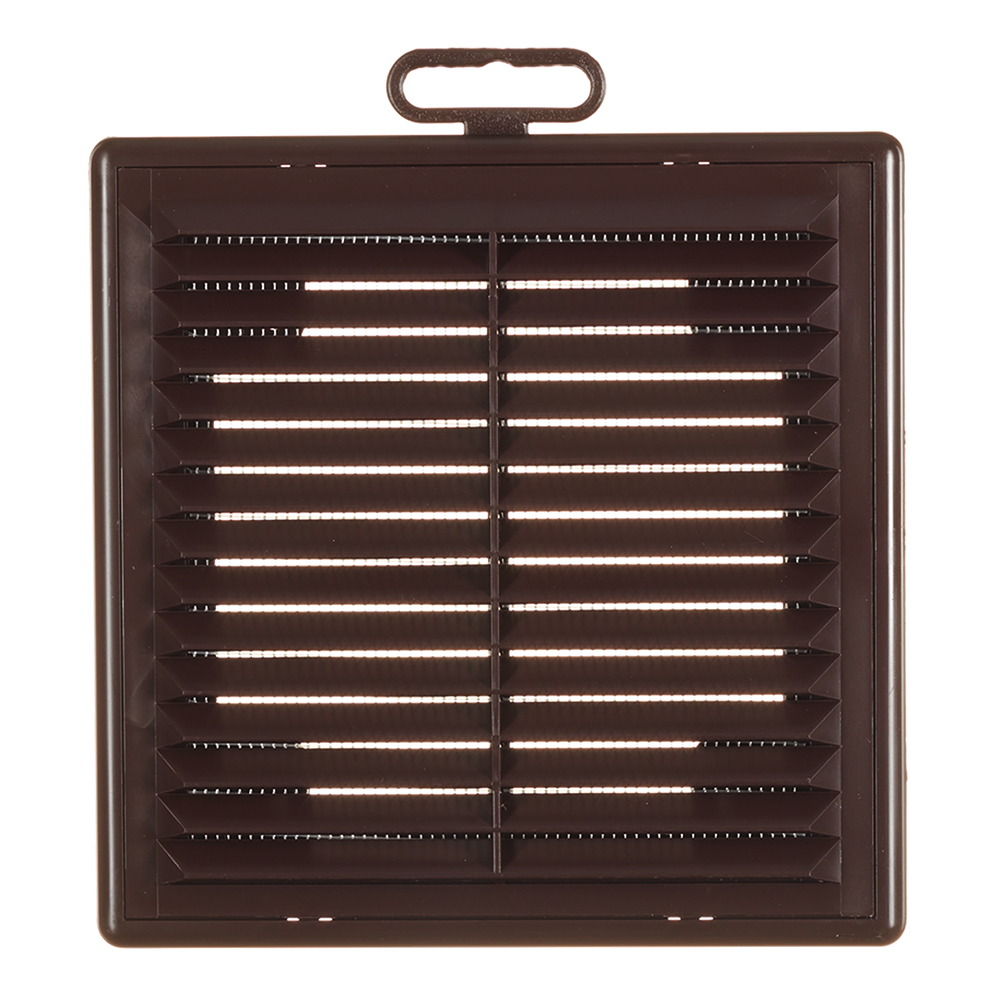 Решетка вентиляционная пластиковая приточно-вытяжная Era Р 150х150 мм с сеткой коричневая