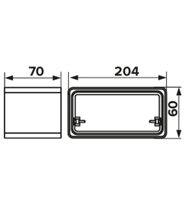 Соединитель прямой пластиковый для плоских воздуховодов 60х204 мм