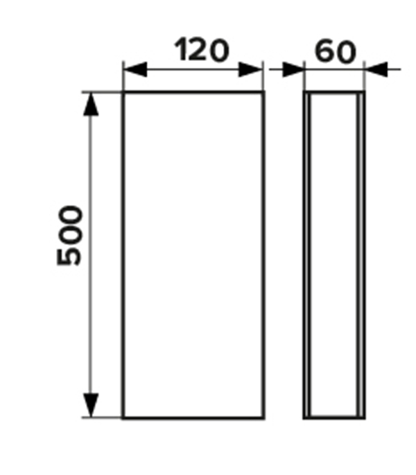 Воздуховод плоский пластиковый 60х120 мм 0,5 м