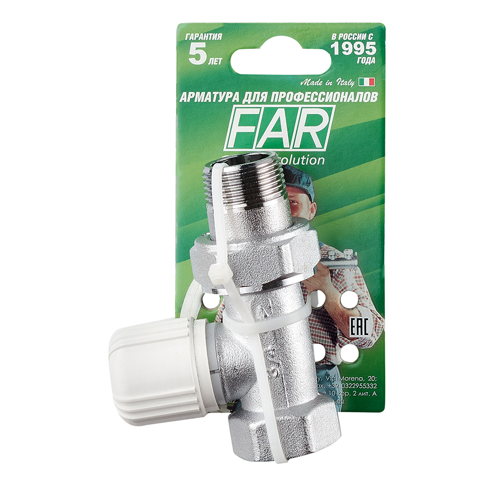 Клапан термостатический Far 3/4 НР(ш) х 3/4 ВР(г) для радиатора (FT 1640 34)