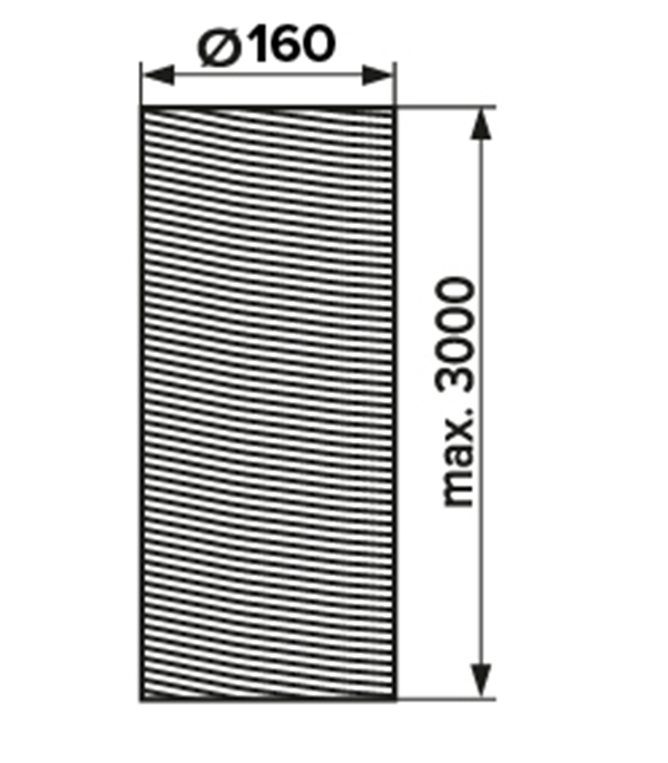 Воздуховод гибкий гофрированный Era алюминиевый d160 мм 3 м