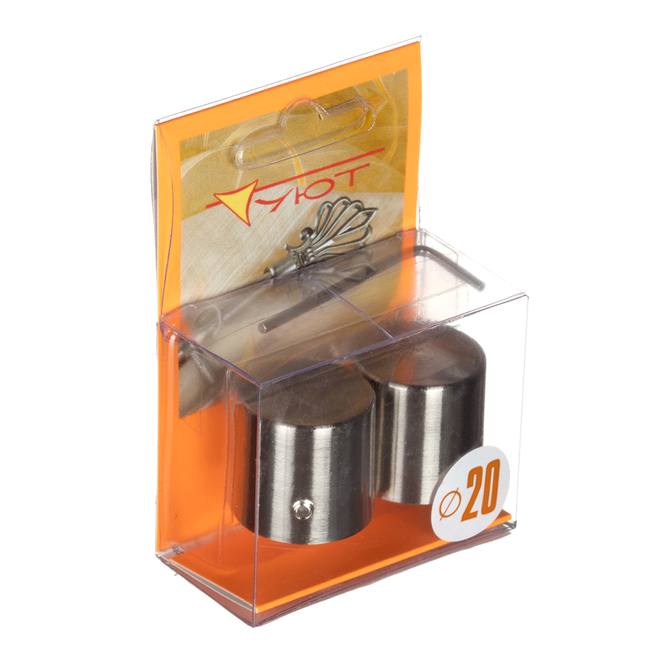 Наконечник Цилиндр d 20 мм серебро 2 шт.