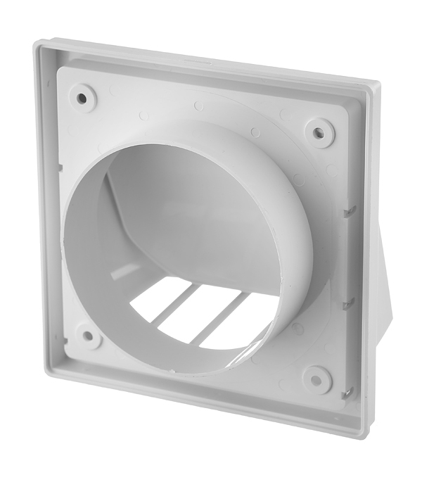Выход вентиляционный настенный Era с обратным клапаном и с фланцем d100 мм пластиковый 150х150 мм