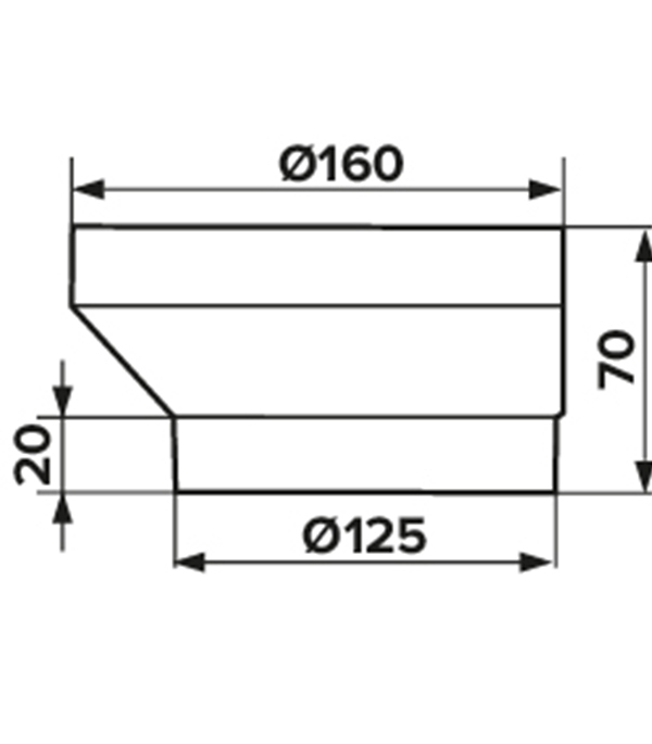 Соединитель для круглых воздуховодов эксцентриковый Era пластиковый d125/160 мм