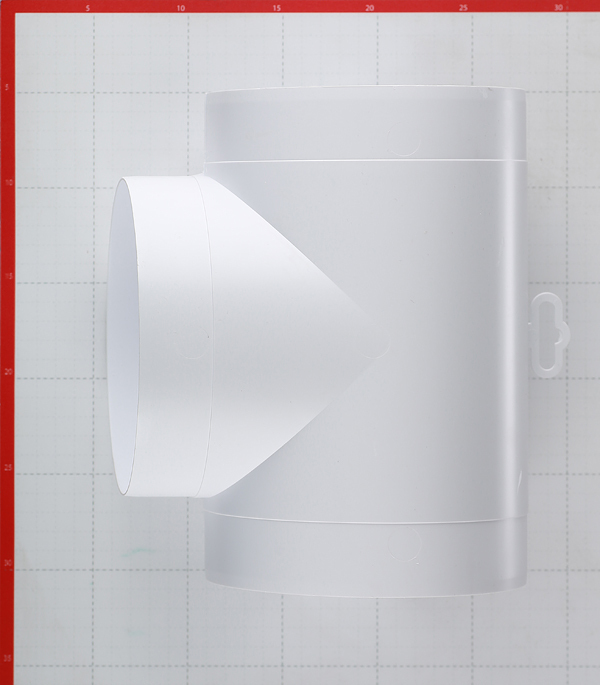 Тройник для круглых воздуховодов ERA пластиковый d160 мм 90°