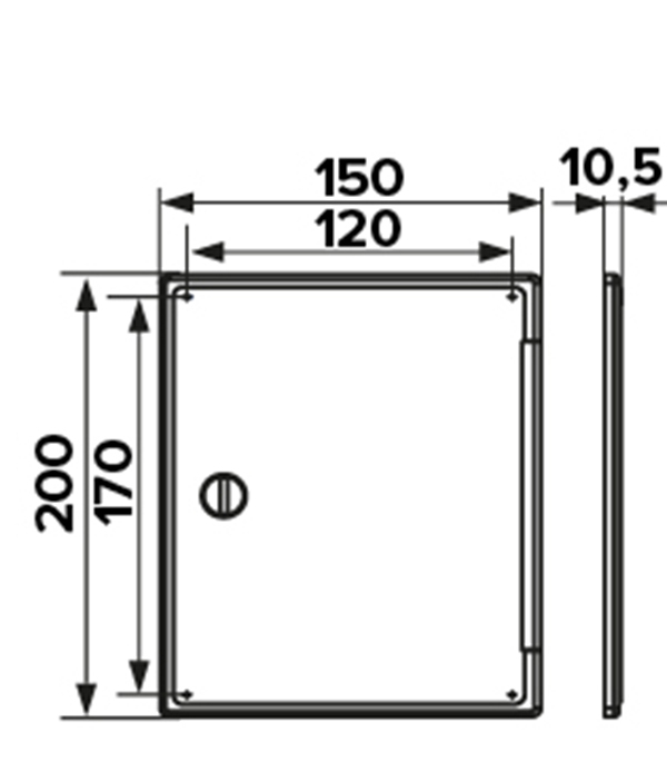 Люк ревизионный пластиковый 150х200 мм накладной