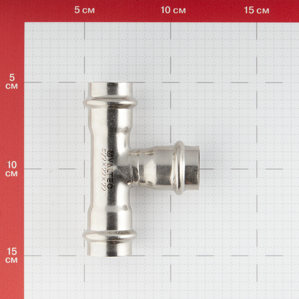 Тройник Valtec (VTi.931.I.222222) 22 х 22 х 22 мм нержавеющая сталь