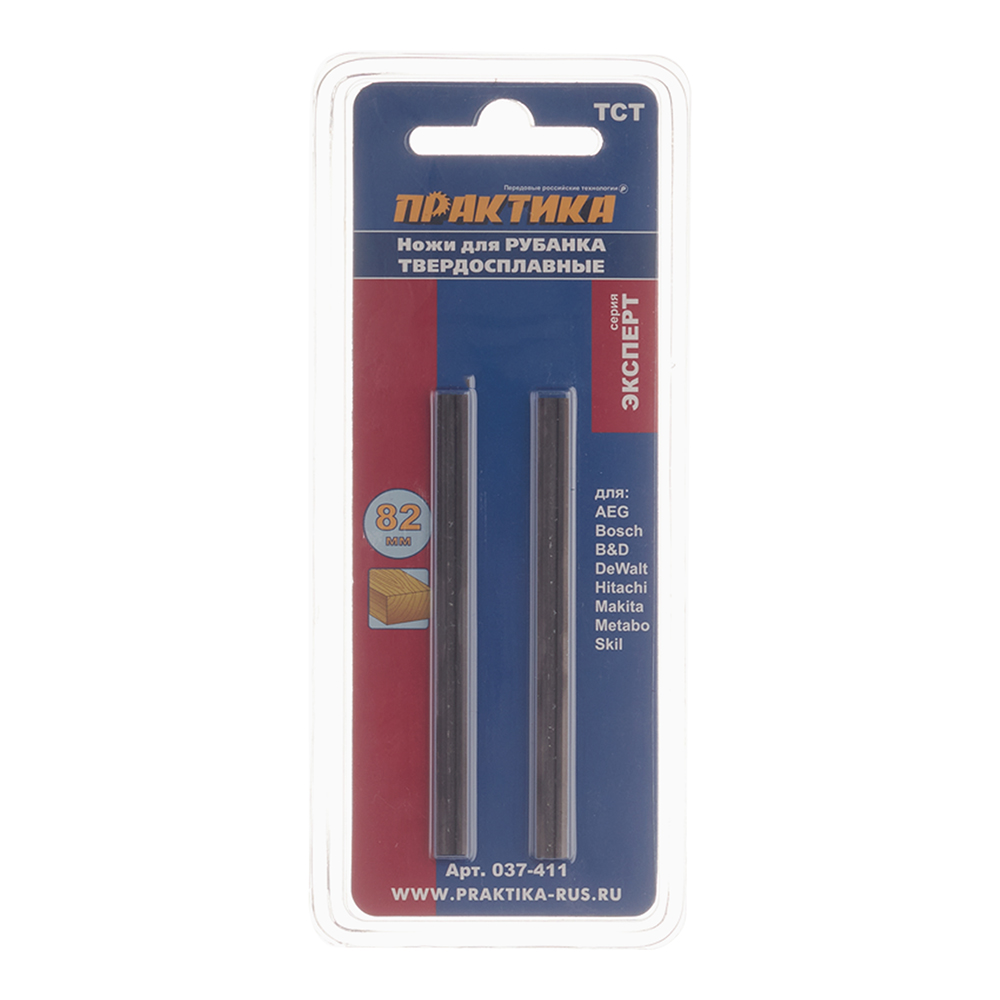 Нож для рубанка Практика (037-411) 82х5.5 мм твердосплавный (2 шт.)