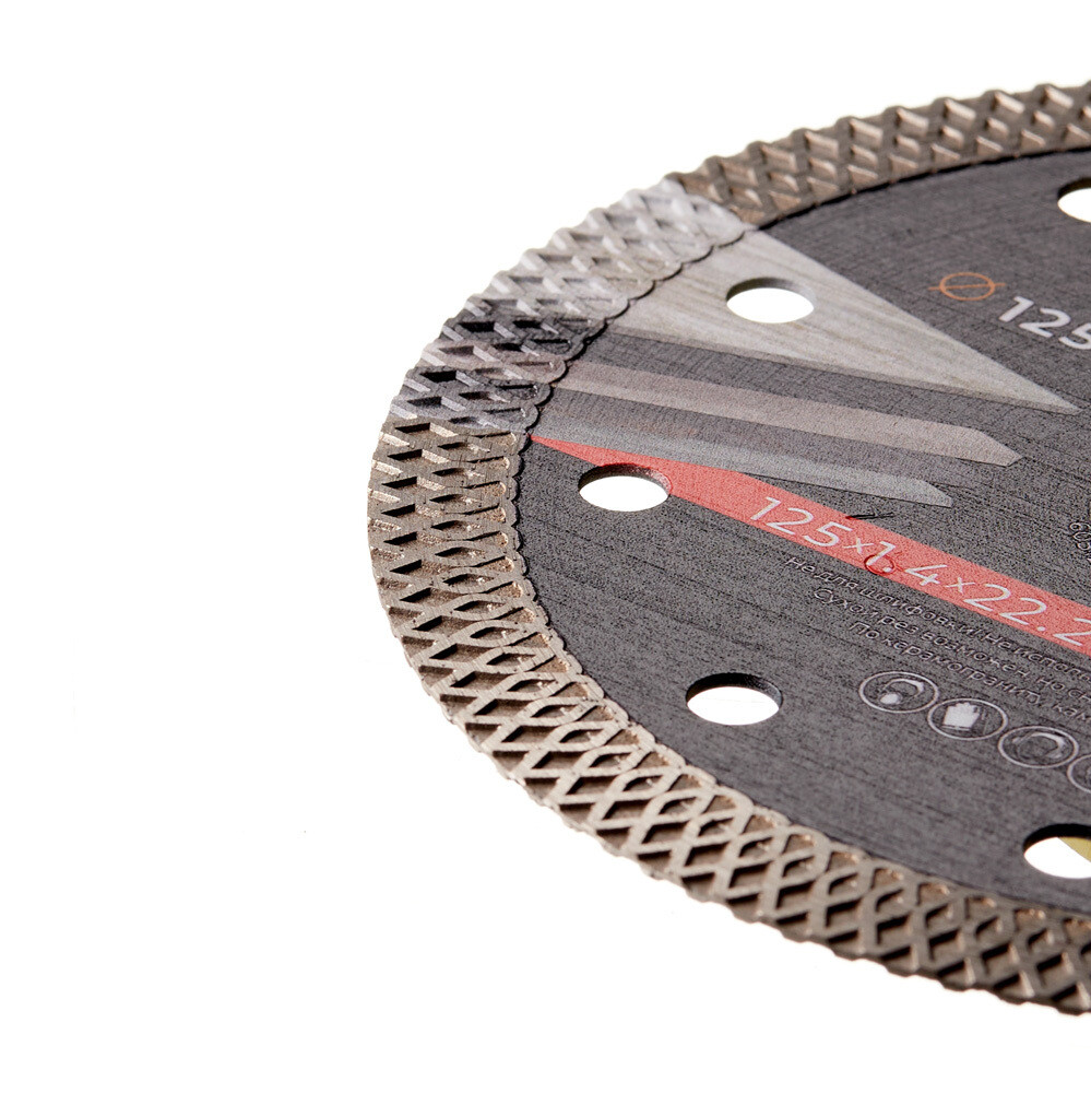 Диск алмазный по керамограниту Rage 125х22,2х1,4 мм турбо мокрый рез (605125)