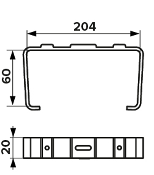 Держатель пластиковый для плоских воздуховодов 60х204 мм