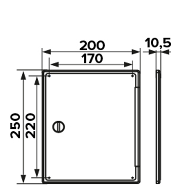 Люк ревизионный пластиковый 200х250 мм накладной
