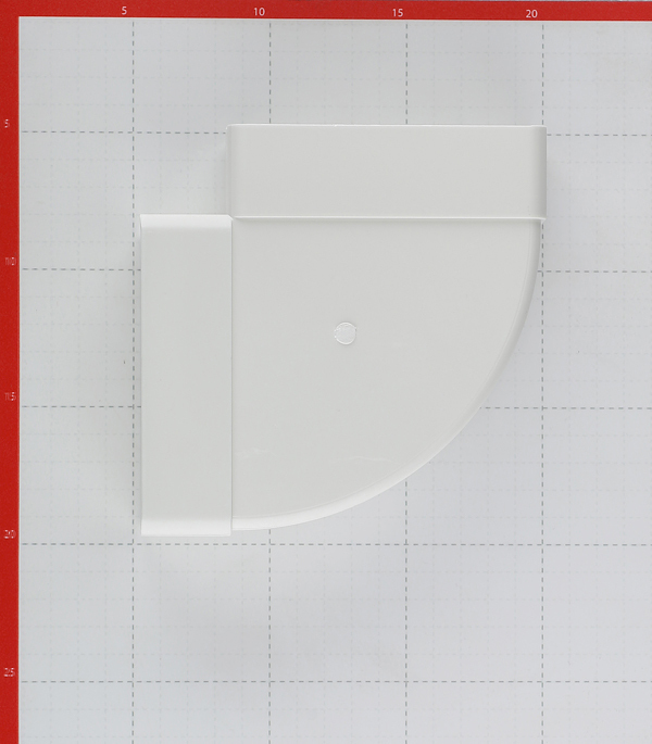 Колено горизонтальное пластиковое для плоских воздуховодов 55х110 мм 90°