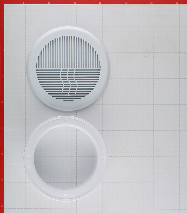 Решетка вентиляционная пластиковая торцевая Era РПКФ d164 мм с фланцем d125 мм белая