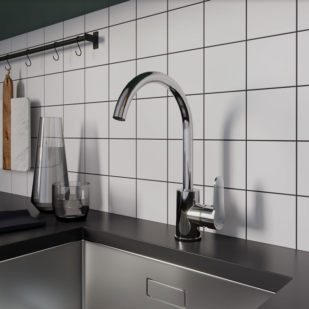 Смеситель для кухни Milardo Poli хром с высоким изливом однорычажный (POLSBJ0M05)