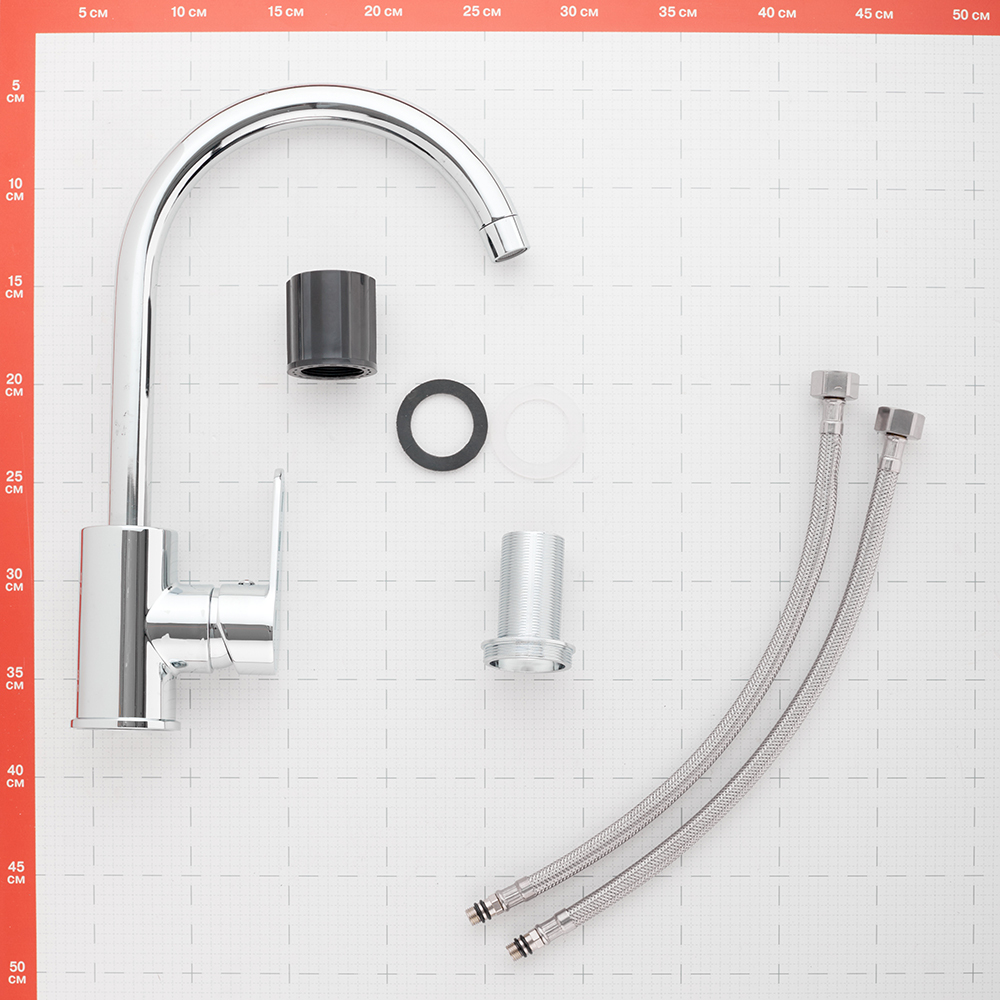 Смеситель для кухни Milardo Poli хром с высоким изливом однорычажный (POLSBJ0M05)