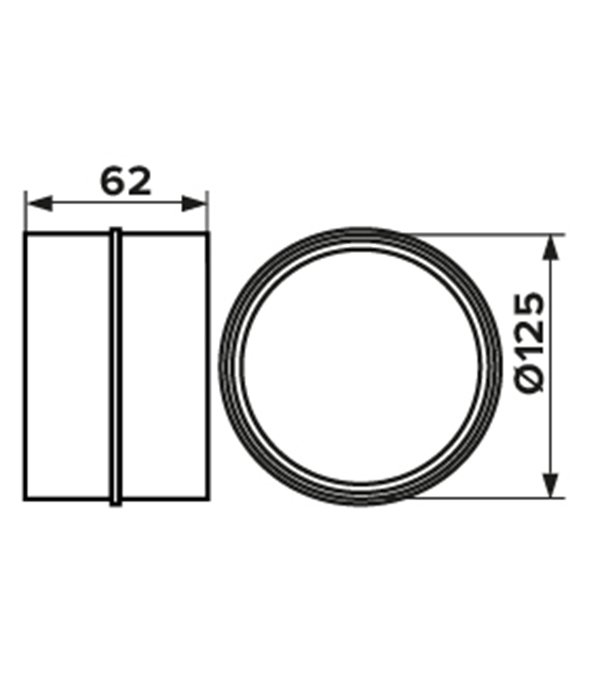 Соединитель для круглых воздуховодов Era пластиковый d125 мм