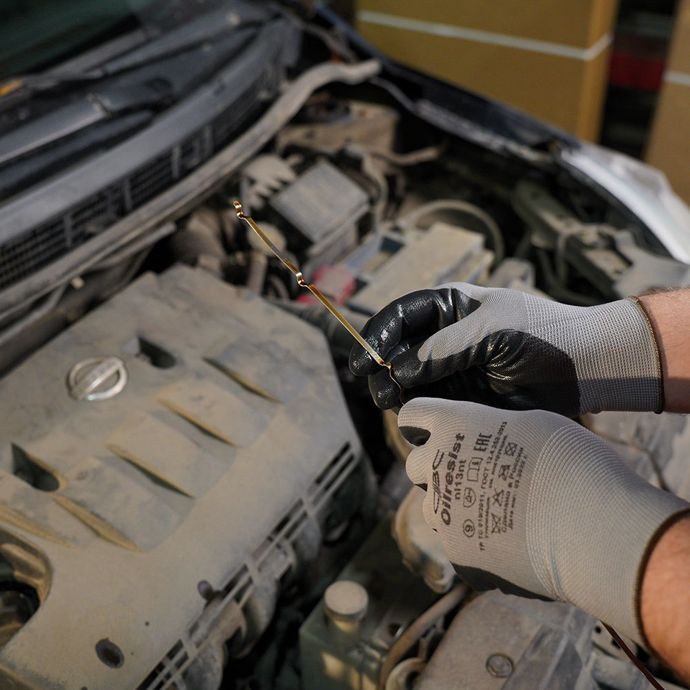 Перчатки полиэфирные маслобензостойкие нитрильный латекс СВС Ойлрезист 9 (L) (23-103)