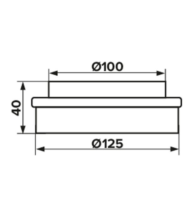 Соединитель для круглых воздуховодов ERA пластиковый d100/125 мм