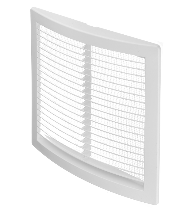 Решетка вентиляционная пластиковая приточно-вытяжная Era РЦ 200х200 мм с сеткой белая