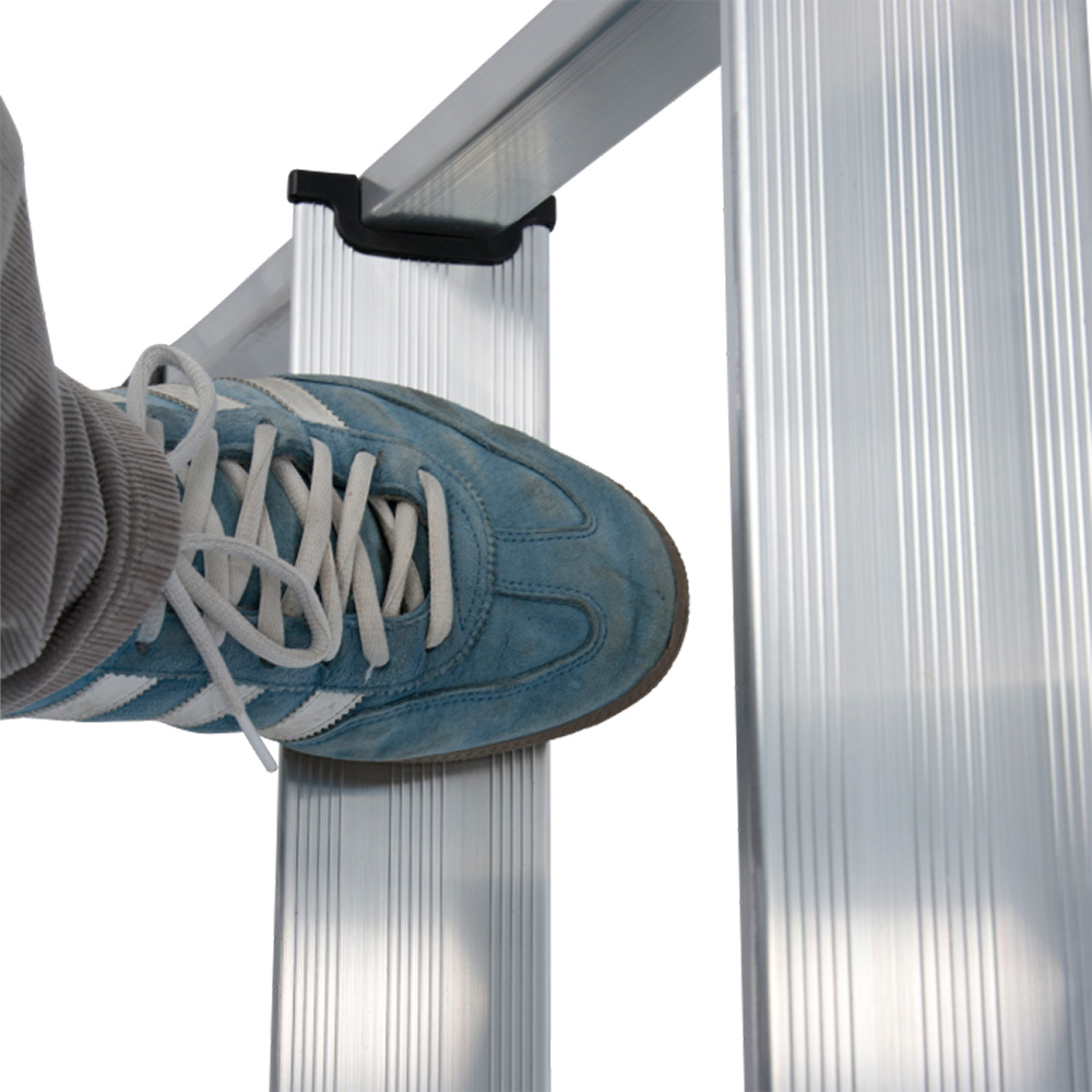 Стремянка алюминиевая 6 ступеней 80 мм с лотком-органайзером 1,25 м Krause