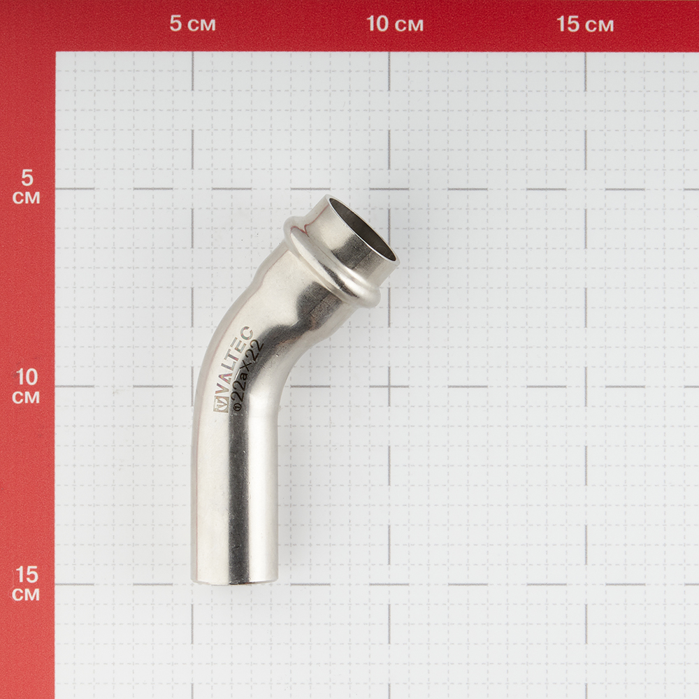 Угол VALTEC (VTi.958.I.002222) 45° 22 мм ВН нержавеющая сталь