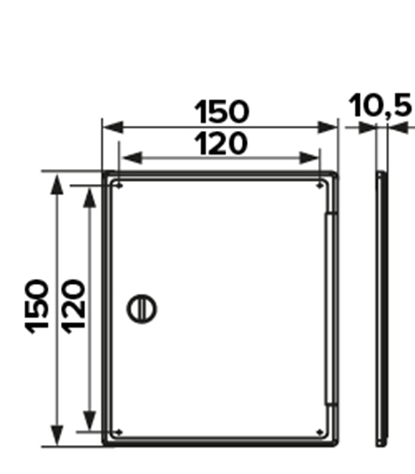 Люк ревизионный пластиковый 150х150 мм накладной