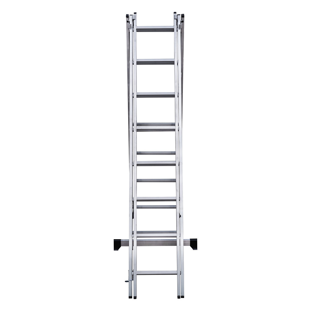 Лестница алюминиевая трансформер трехсекционная 8 ступеней Hesler бытовая