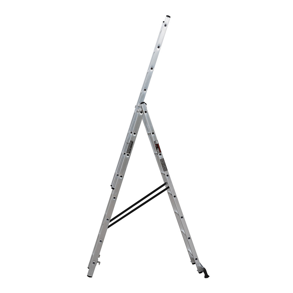 Лестница алюминиевая трансформер трехсекционная 8 ступеней Hesler бытовая