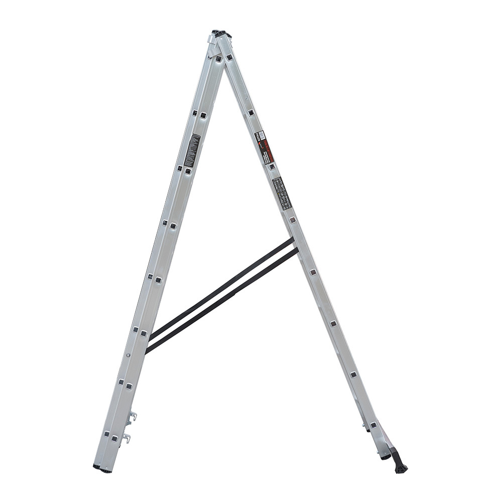 Лестница алюминиевая трансформер трехсекционная 8 ступеней Hesler бытовая