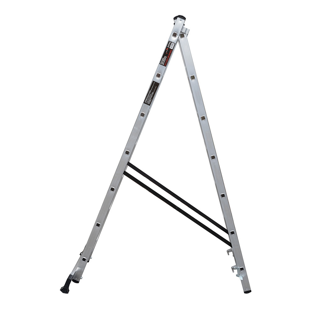 Лестница алюминиевая трансформер двухсекционная 7 ступеней Hesler бытовая