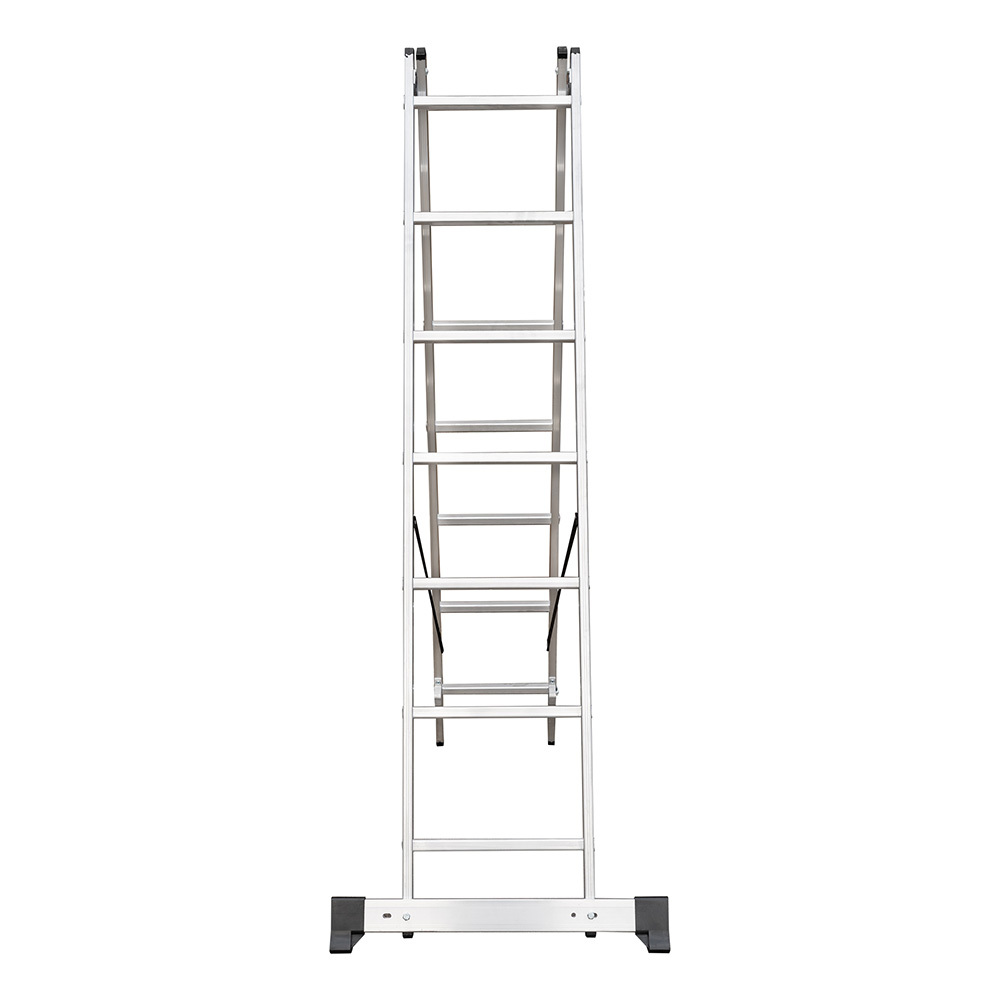 Лестница алюминиевая трансформер двухсекционная 7 ступеней Hesler бытовая