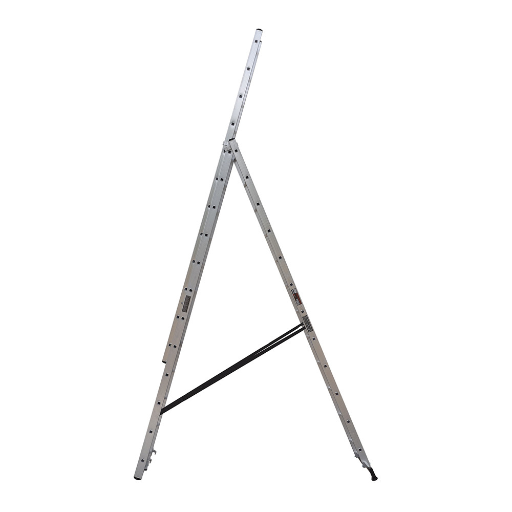 Лестница алюминиевая трансформер трехсекционная 12 ступеней Hesler бытовая