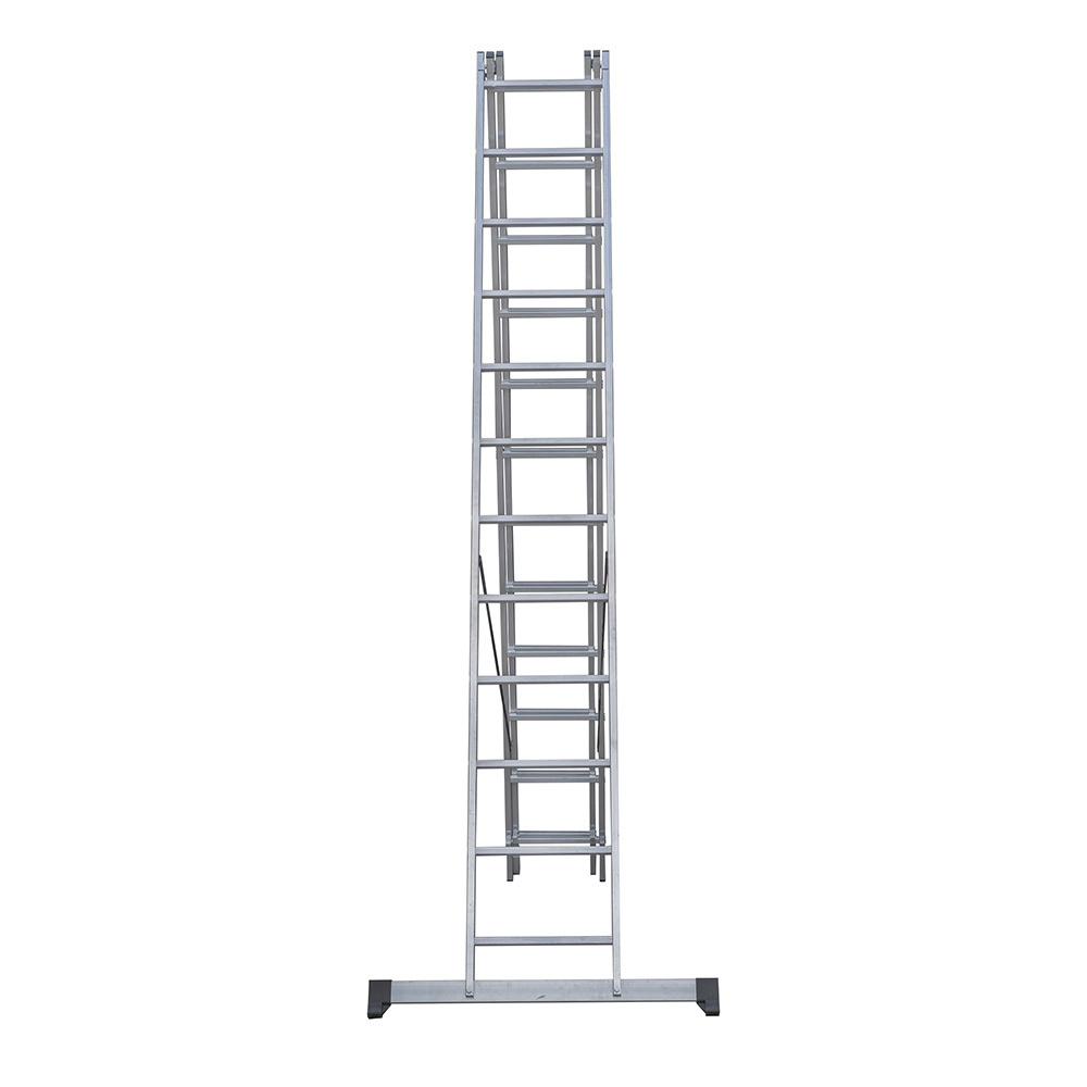 Лестница алюминиевая трансформер трехсекционная 12 ступеней Hesler бытовая