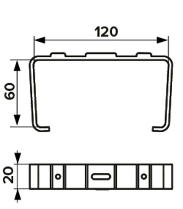 Держатель пластиковый для плоских воздуховодов 60х120 мм