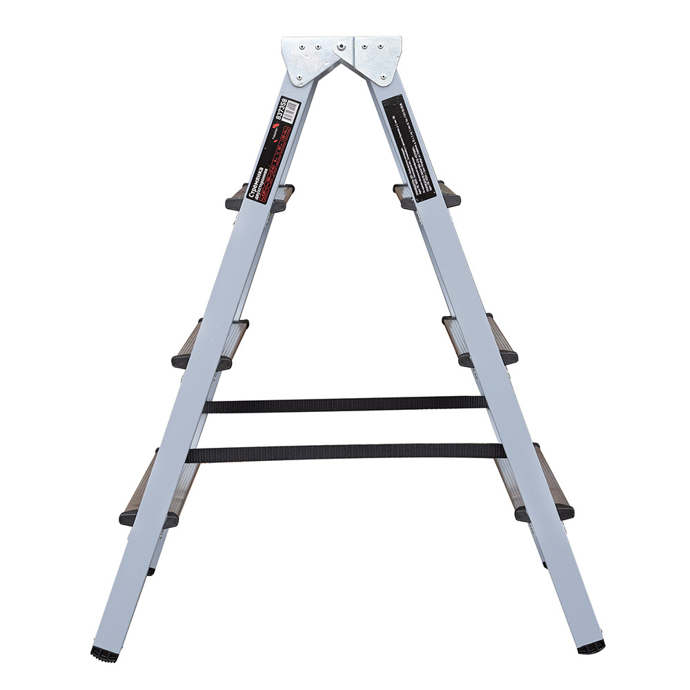 Стремянка стальная с алюминиевыми ступенями 4 ступени 80 мм двухсторонняя 0,87 м Hesler