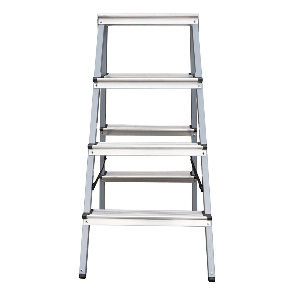 Стремянка стальная с алюминиевыми ступенями 4 ступени 80 мм двухсторонняя 0,87 м Hesler