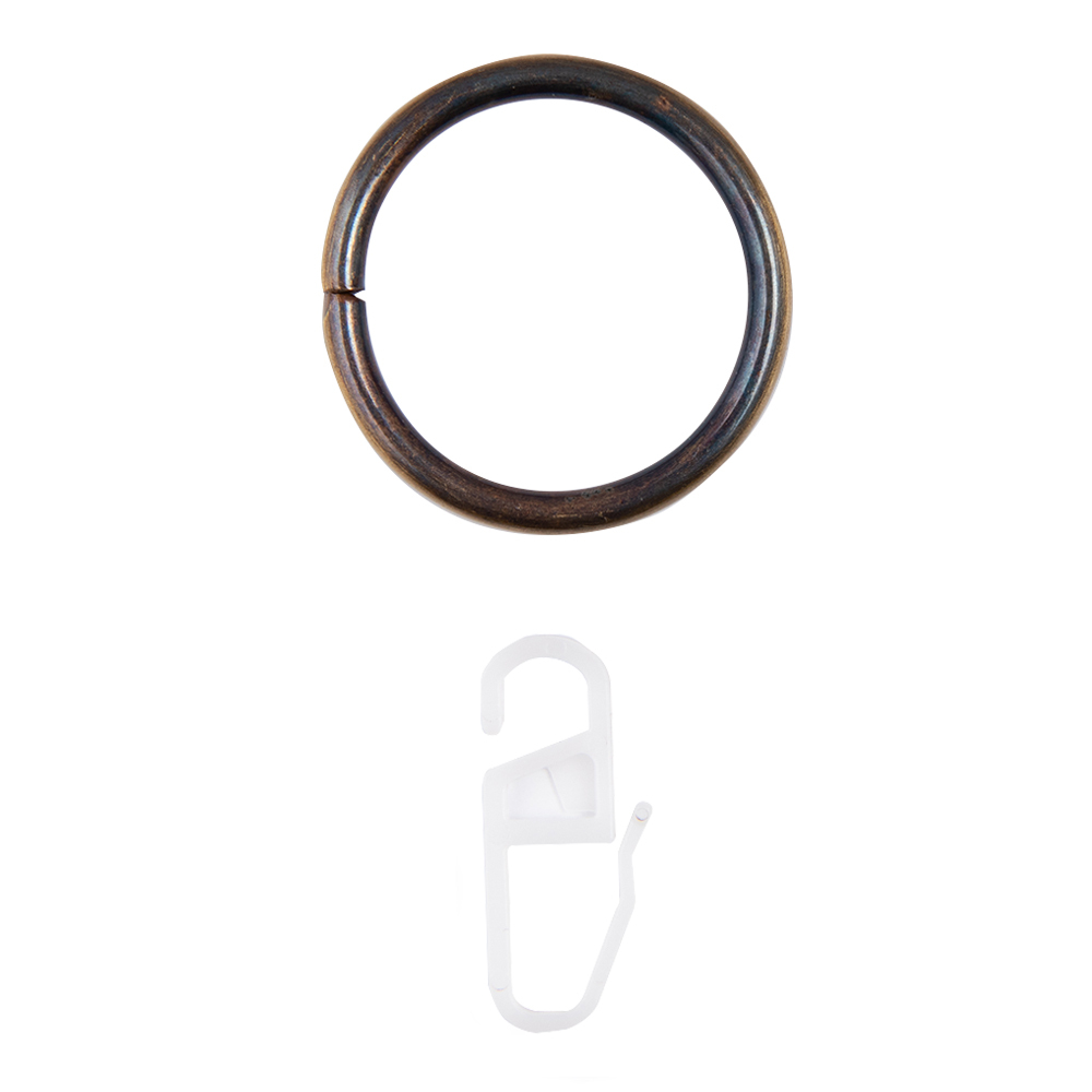 Кольцо с крючком d 20 мм бронза 10 шт.