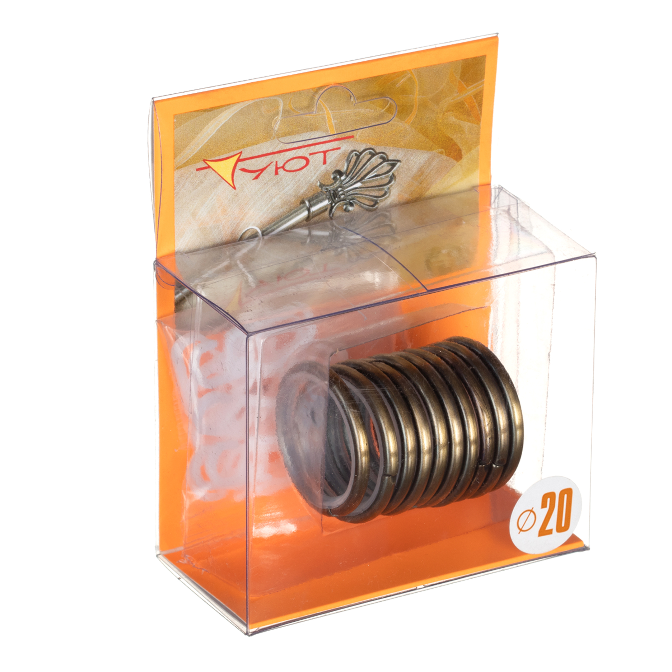 Кольцо с крючком d 20 мм бронза 10 шт.