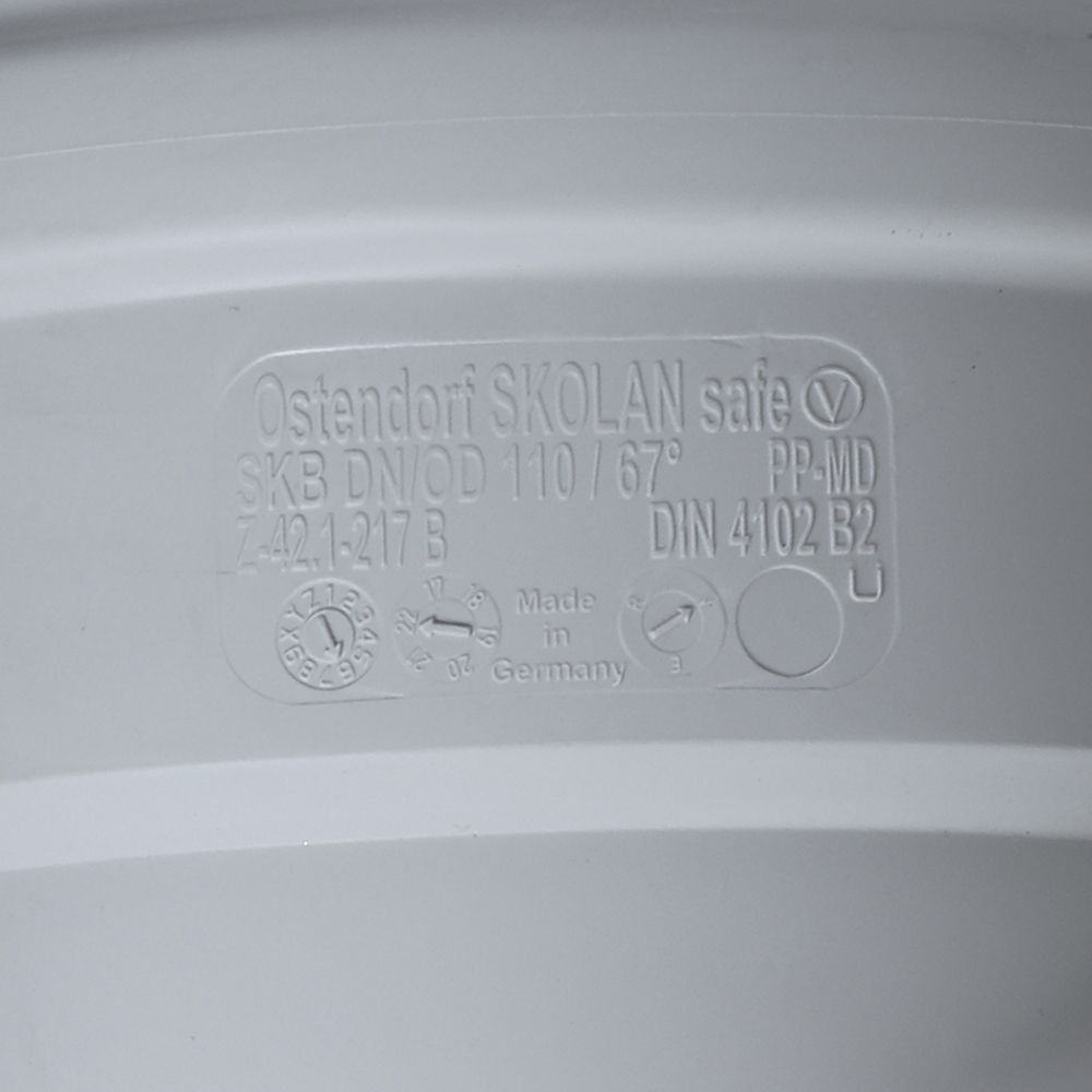 Отвод Ostendorf SKB d110 мм 67° пластиковый бесшумный для внутренней канализации (335130)